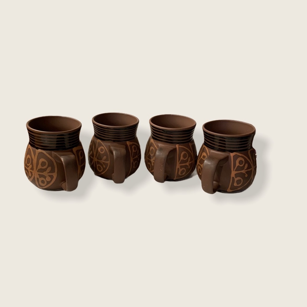 Mid Century Modern Stoneware Mugs - Picture 5 of 9